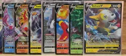 Pokemon Lot of 7 Rebel Clash Full Art "V" Cards M-NM Unplayed Pack Fresh - Image 1