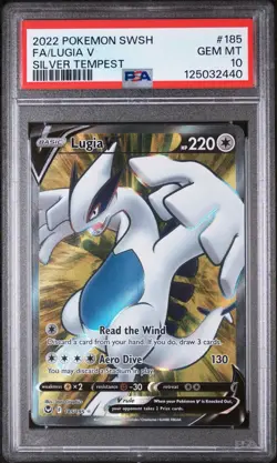 Pokemon Lugia V Full Art Holo English 185/195 Silver Tempest PSA 10 Gem Mint - Image 1