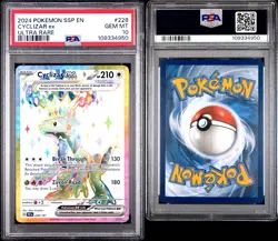 2024 POKEMON SSP EN-SURGING SPARKS ULTRA RARE #228 CYCLIZAR EX PSA 10 - Image 3