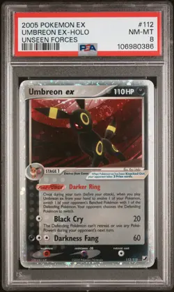 Pokemon ex Unseen Forces Umbreon ex #112/115 PSA 8 SWIRL ?? - Image 1
