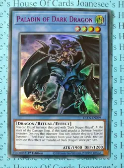 Paladin of Dark Dragon DLCS-EN069 Ultra Rare Yu-Gi-Oh Card 1st Edition Purple - Image 1