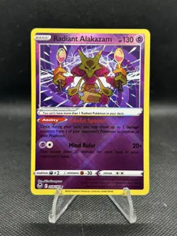 Pokemon Radiant Alakazam 059/195 Silver Tempest Ultra Rare Holo 2022 Card NM* - Image 2