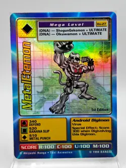 Digimon Bandai 1999 Bo-27 MetalEtemon 1st Edition Foil Card LP - Image 1