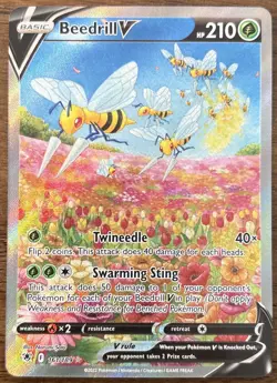 Pokemon TCG Card Beedrill V Astral Radiance Holo Ultra Rare Card 161/189 - Image 3
