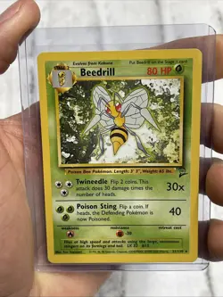 Pokemon TCG Beedrill Base Set 2 21/130 Regular Unlimited Rare NM Vintage Card - Image 1