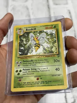 Pokemon TCG Beedrill Base Set 2 21/130 Regular Unlimited Rare NM Vintage Card - Image 2