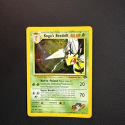 Pokemon TCG Holo Rare Koga's Beedrill Card 9/132 Gym Challenge Set - Image 1