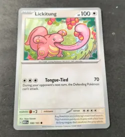 Pokemon 151 Lickitung Common Card 108/165 NM - Image 1