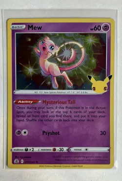 Pokemon Card Celebrations Set Mew 011/025 Holo Rare 25th Anniversary - Image 1