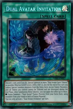 PHRA-EN057 DUAL AVATAR INVITATION SECRET RARE 1ST EDITION YuGiOh CARD - Image 1
