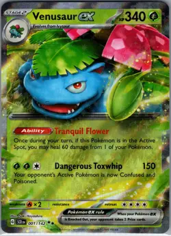 Venusaur ex 001/142 SV07: Stellar Crown - Pokemon Card - NM - Image 1