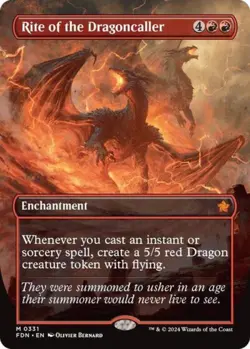 Rite of the Dragoncaller (Borderless) - Near Mint MTG Foundations - Image 1