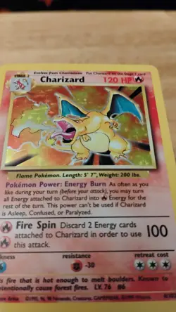 Pokemon TCG Charizard Base Set Holo Unlimited Rare Card 4/102 LP to mp - Image 3