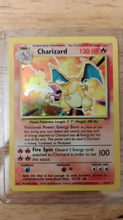 Pokemon TCG Charizard Base Set Holo Unlimited Rare Card 4/102 LP to mp - Image 4