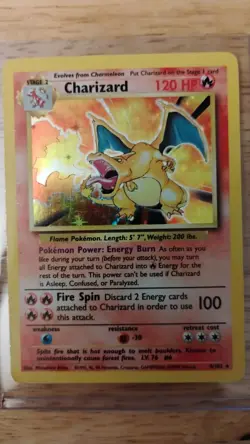 Pokemon TCG Charizard Base Set Holo Unlimited Rare Card 4/102 LP to mp - Image 5