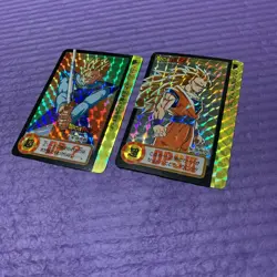 Dragon Ball Carddass Kira Card Set 154 155 Goku Super Saiyan 3 Vegeta Used - Image 5