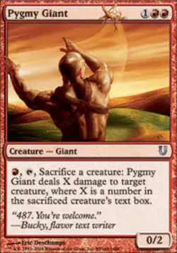 Pygmy Giant ~ Lightly Played Unhinged MTG Magic UltimateMTG Red Card - Image 1