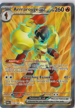Armarouge ex 218/182 Paradox Rift Full Art NM Pokemon Trading Card - Image 2