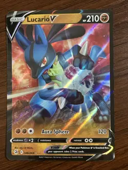 Lucario V Ultra Rare Card 146/264 Swsh08: Fusion Strike Holo Pokemon TCG - Image 1
