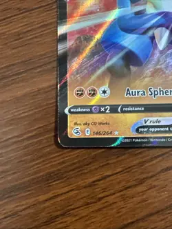 Lucario V Ultra Rare Card 146/264 Swsh08: Fusion Strike Holo Pokemon TCG - Image 5