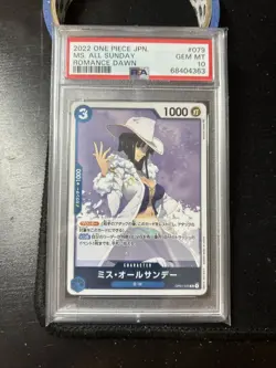 One Piece Card Game Ms. All Sunday Romance Dawn OP01-079 Nico Robin PSA 10 AF - Image 1