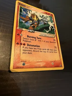 2005 EX Unseen Forces GOLD STAR Entei Holo Foil Rare 113/115 Pokemon - Image 3