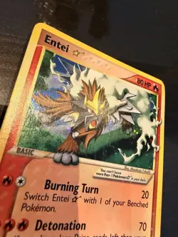 2005 EX Unseen Forces GOLD STAR Entei Holo Foil Rare 113/115 Pokemon - Image 4