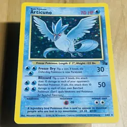 Vintage 1999 Articuno 2/62 Fossil Holo Rare English LP Pokemon TCG WOTC Card - Image 1