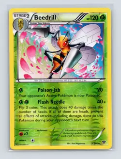 Pokemon TCG Beedrill 5/146 XY Base Set Reverse Holo MP - Image 1