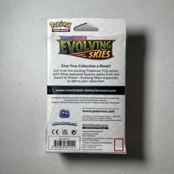Pokemon TCG: Sword & Shield Evolving Skies Hanger Box - 3 Packs ****Damaged Seal - Image 3