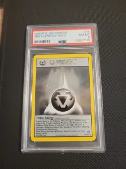 Metal Energy #19 2000 Pokemon Neo Genesis Holo Swirl PSA 8 - Image 1