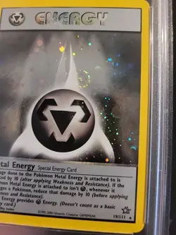 Metal Energy #19 2000 Pokemon Neo Genesis Holo Swirl PSA 8 - Image 3