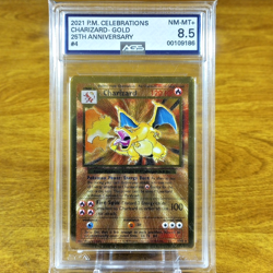 Pokemon Celebrations Premium Collection Gold Metal Charizard 4/102 AGS NM-MT 8.5 - Image 1