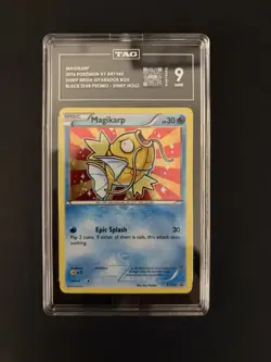 2016 POKEMON XY BLACK STAR PROMO SHINY MEGA GYARADOS #XY143 MAGIKARP-HOLO TAG 9 - Image 1
