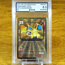 Pokemon Celebrations Premium Collection Gold Metal Charizard 4/102 AGS NM-MT 8.5 - Image 1