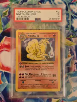Pokemon TCG Ninetales Base Set 12/102 Holo 1st Edition Holo Rare PSA 5 EX - Image 1