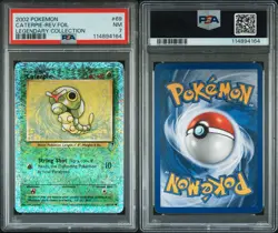 PSA 7 NM Caterpie Reverse Holo 69/110 Pokemon 2002 Legendary Collection 7130 - Image 3