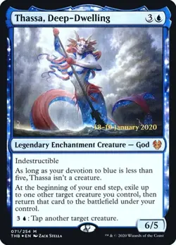 Thassa, Deep-Dwelling - Foil Prerelease Promo Theros Beyond Death LP MTG - Image 1