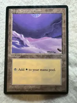 MTG - Snow-Covered Plains - Ice Age - MP - Free Shipping! - Image 1