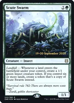 Scute Swarm - Foil Prerelease Promo Zendikar Rising LP MTG - Image 1