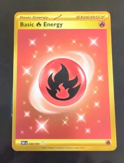 🔥 Pokemon SV Obsidian Flames Basic Fire Energy 230 Hyper Secret Rare Gold card - Image 1