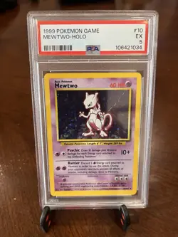 1999 Pokemon Mewtwo Holo Base Set #10 Holo PSA 5 - Image 2