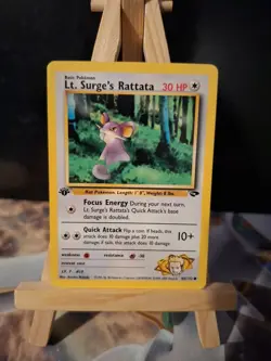Pokemon TCG Lt. Surge's Rattata Gym Challenge 85 Regular 1st Edition Common - Image 1