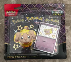 Pokemon Paldean Fates Tech Sticker Collection 3 Booster Pack Blister- Fidough - Image 1