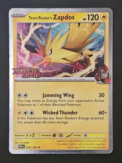 Team Rocket's Zapdos Pokemon Destined Rivals Stamped Asia Exclusive Promo - Image 1