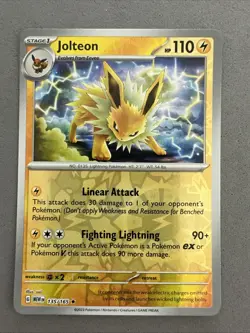 Pokemon TCG * Scarlet & Violet 151 * 135/165 Jolteon Rare * REVERSE HOLO * NM - Image 1