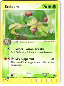 Breloom Reverse Holo Pokemon TCG Sandstorm 33/100 LP - Image 1