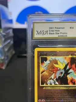 MGA 10 GEM MINT Entei 2001 Black Star Movie Promo 34 Reverse Holo Pokemon Card - Image 2