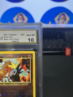 MGA 10 GEM MINT Entei 2001 Black Star Movie Promo 34 Reverse Holo Pokemon Card - Image 5