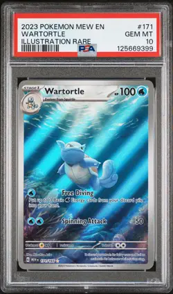 2023 POKEMON MEW EN-151 ILLUSTRATION RARE #171 WARTORTLE PSA 10 - Image 1